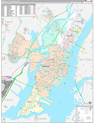 Jersey City Metro Area Wall Map Premium Style 2026